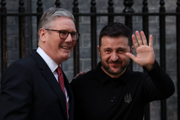 British PM Keir Starmer meets Ukrainian President Volodymyr Zelenskiy in London